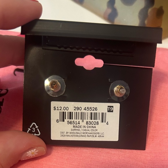 NEW Ophelia Roe blue and gold Earrings - Picture 2 of 3